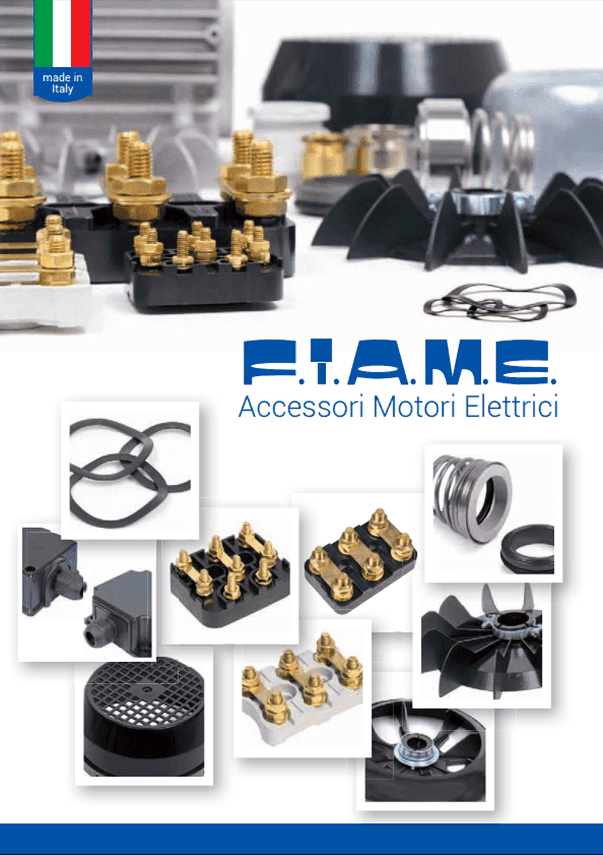 Copertina del catalogo completo FIAME Accessori Motori Elettrici